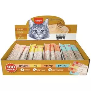 완피 캣 크리미퓨레 짜먹는 고양이간식 4종혼합 멀티팩 14g x 100P