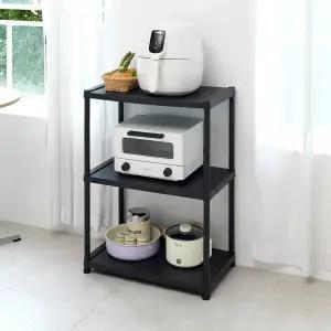 스파지오 3단 조립식 플라스틱 스탠드 블랙 선반 수납장