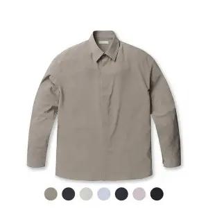 [프로젝트엠] 남성 세미오버핏 히든버튼 쿨폴리 긴팔 찰랑 셔츠_EPE2WC1352