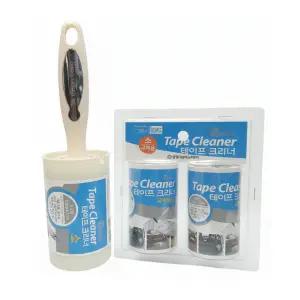 테이프 크리너(소) 세트/침구 옷 먼지 머리카락 돌돌이 끈적임 없는 먼지제거 본품+교체용 2매입