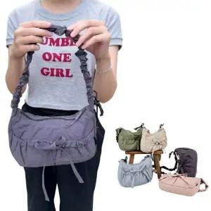 [라일리] Rly 리본 곱창끈 크로스백 휴대용 포켓 여성가방