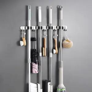 우산 밀대 거치대 홀더 걸이 현관이 5후크청소도구이 화장실 욕실 다용도 보관 봉이 마포대 정리 스테인레