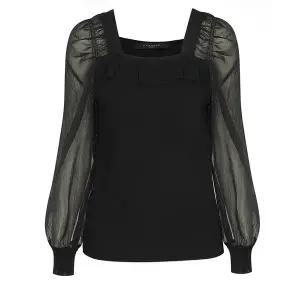 [미니멈]스퀘어넥 시스루 니트 MXBAKU3050