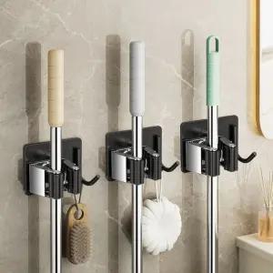 무타공 밀대 우산걸이 다용도 빗자루 홀더 스테인리스 무타공 다용도걸이