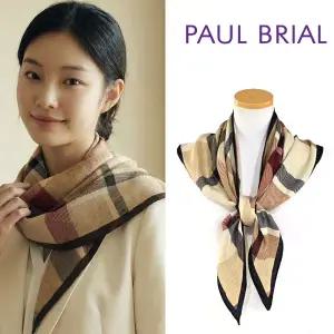 [폴브리알] 삼각 체크 스카프