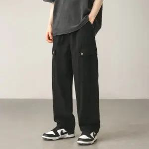 남자 고무줄 면바지 카고 와이드 팬츠 밴딩 봄가을 작업복 바지 등산 통 남성카고 건빵