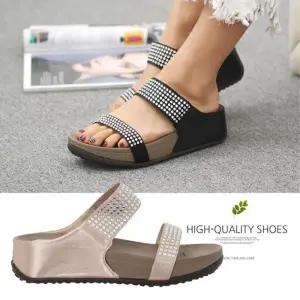 국산 발이편한 보석장식 플립플랍 통굽 슬리퍼 TR-02