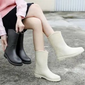 [오노마] ONM 성인 여성 레인부츠 미들 라인 부츠 비올때 방수 신발