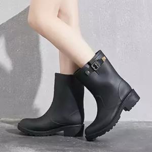 [라일리의류] Rly 버클장식 앵글 첼시 레인부츠 키높이 비올때 장화