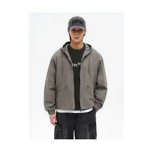 브랜드정품 에잇세컨즈 8SECONDS 코튼 옥스포드 후드 집업 자켓 재킷 베이지 357902