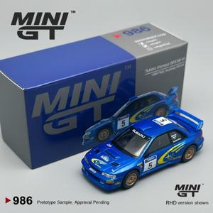 MINIGT 986 스바루 임프레자 WRC99 1999 랠리 호주 우승자  5 독점 메탈 블루 1:64 합금 자동차 모델