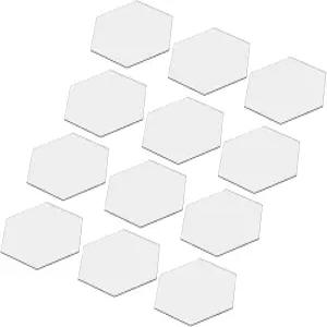 메카닉시티 12Pcs 육각형 모양 거울 타일 3.15인치 x 2.76인치 벽 아크릴 자가 접착 시트 홈 데코 DIY