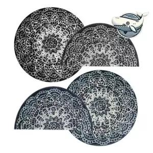 반원형 빈티지 러그 소형 물세탁 가능한 패턴 식탁러그 방바닥매트