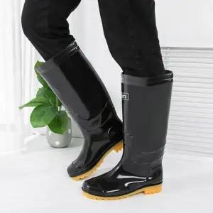 남성 작업용 고무 장화 260mm 검정 긴목 방수 안전화