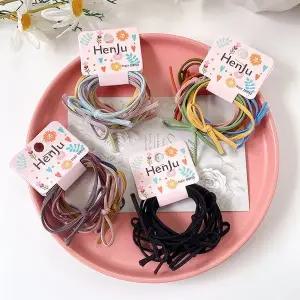 머리끈 컬러 헤어 고무줄 리본 매듭 파스텔 머리 끈 24P 세트