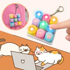 올LED 고양이발 딸깍이 키링 키캡 스위치 키보드 클릭커 클리커 열쇠고리