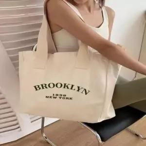 레터링 숄더백 브루클린 2가지 토트백 컬러 데일리 빅 캔버스