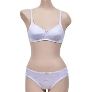 (글로리)발랄한 하트패턴 2단계 주니어 AA컵 브라팬티 끈 주니