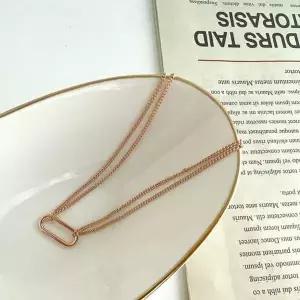 라운드 민자 스틱 두줄 팔찌14k로즈골드18cm