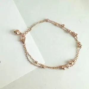 레이어드 팔찌 두줄 팔찌18k화이트골드19.5cm