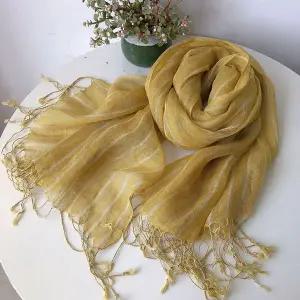 써머레 RCX850W5 린넨 스카프 목도리 롱 간절기 여성 순수 비치 봄 머플러 마 여름 숄 K1321