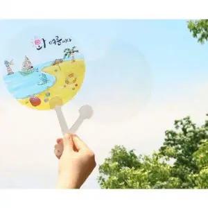 투명 부채만들기키트 부채꾸미기 부채 약12cm DIY 2개