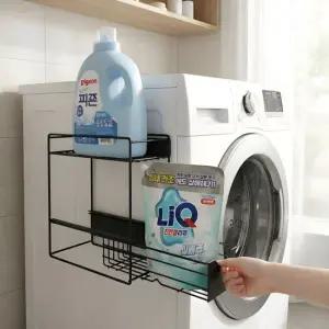 세탁실 자석선반 틈새 현관문 세탁기 붙이는 슬라이딩 무타공 선반