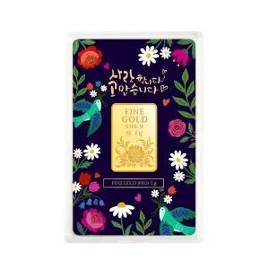 [엘라이브]24K 순금 플로라 감사 골드바 1g [쇼핑백 증정]