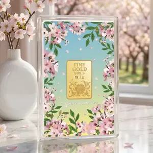 [엘라이브]24K 순금 플로라 벚꽃 골드바 1g [쇼핑백 증정]