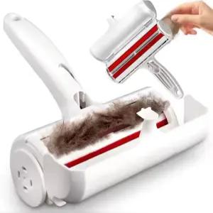 애완동물 털 제거기 및 재사용 가능한 보푸라기 롤러 - 가구 소파 카펫 침구용 고양이 개 휴대용 다목적