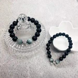 TBZ H2H3 흑요석 실버 행운팔찌 세트 커플팔찌 우정템