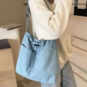 [오너클랜]WL 여자 가벼운 나일론 크로스 백 캐주얼 가방 블루 대학생숄더백