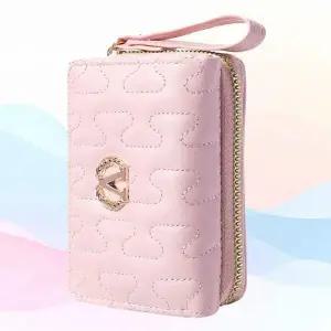 WL 고급 여자 반지갑 브이 버클 학생지갑 동전지갑