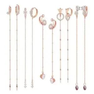 드롭귀걸이 택1 드롭 큐빅귀걸이 핀 로즈골드 롱 이어링 귀걸 14K