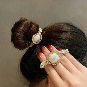 [골드스마일]TBZ 크리스탈 진주 RETRO 복고풍 머리끈 범벅 포니테일