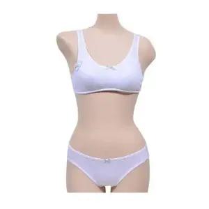 주니어 1단계 AA컵 스포츠브라팬티 세트 - 화이트