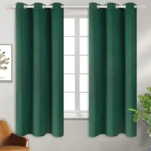 창문암막커튼 미드나잇 아일릿 암막커튼 2장세트 창문용 커텐 그린 침실암막커튼