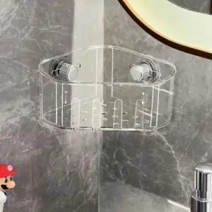 ( )욕실정리 투명 수납함 코너선반 무타공 물빠짐 다용도