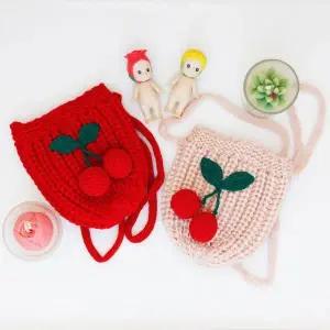 [하프클럽/]러블리 니트 체리 방울 크로스백(3colors)