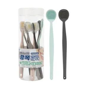 [핫트랙스]살테니 대용량 성인용 칫솔 6개 + 혀클리너 2개