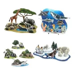 3D입체퍼즐 ZVD113I8 세계멸종위기 동물시리즈 4종 형 만들기