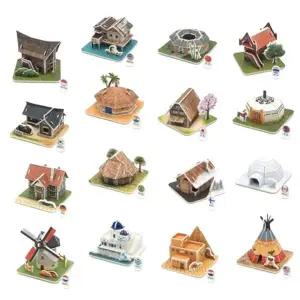 3D퍼즐 EOE413K0 세계전통가옥 16종 형 만들기