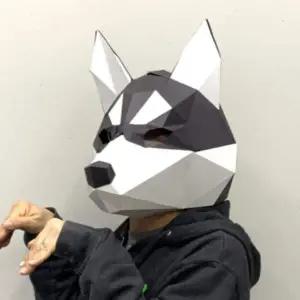 허스키 강아지 DIY 종이 입체 동물 가면 만들기 돌봄