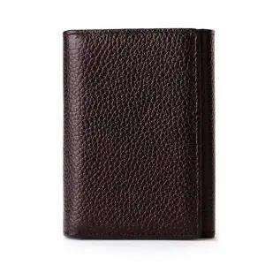 TBZ 똑딱이 심플 소가죽 카드지갑 브라운 어린이지갑