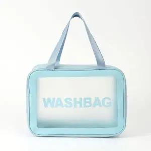 TBZ PVC 블루 방수 여행파우치 3종세트 화장품보관함 여성