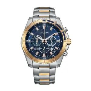 시티즌 AN8206-53L 쿼츠 크로노그래프 블루 다이얼 남성 메탈 시계