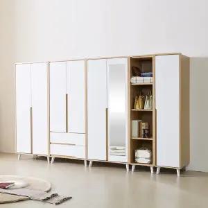 동서가구 프렌드 2서랍 거울 오픈선반장 옷장세트 3240 다리형 DF926421