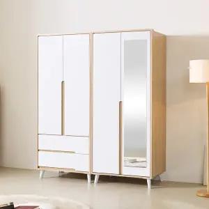 동서가구 프렌드 2서랍 거울 옷장세트 1600 다리형 DF926403