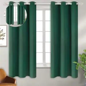 미드나잇 아일릿 암막커튼 2장 창문용 커텐 그린 세트