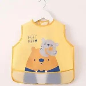 침턱받이 야외 휴대용 유아 이유식 조끼형 턱받이 곰돌이